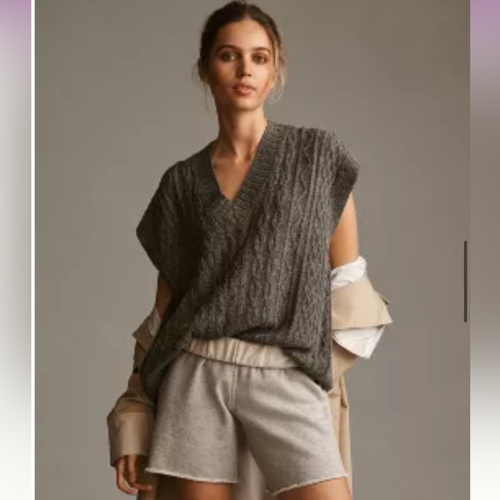 By Anthropologie Oversized Sweater Vest Size Small